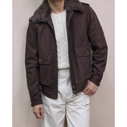 New Original Classic Brown Energy Goose Cowskin Suede Men Jacket Online