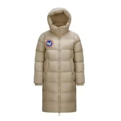 Original Camel Energy Goose Women Hooded Quilted Long Down Jacket Imported Hungarian Online for Sale