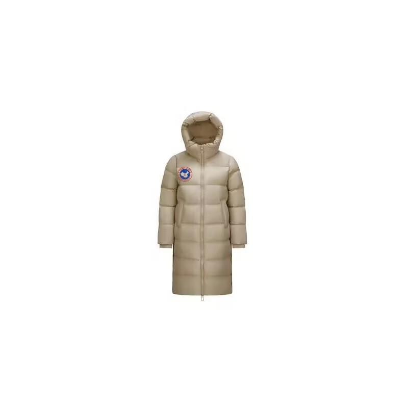 Original Camel Energy Goose Women Hooded Quilted Long Down Jacket Imported Hungarian Online for Sale