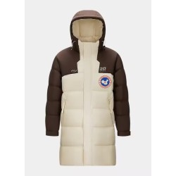 Original White Color Mix Energy Goose Women Hooded Long Down Jacket Imported Hungarian Online for Sale