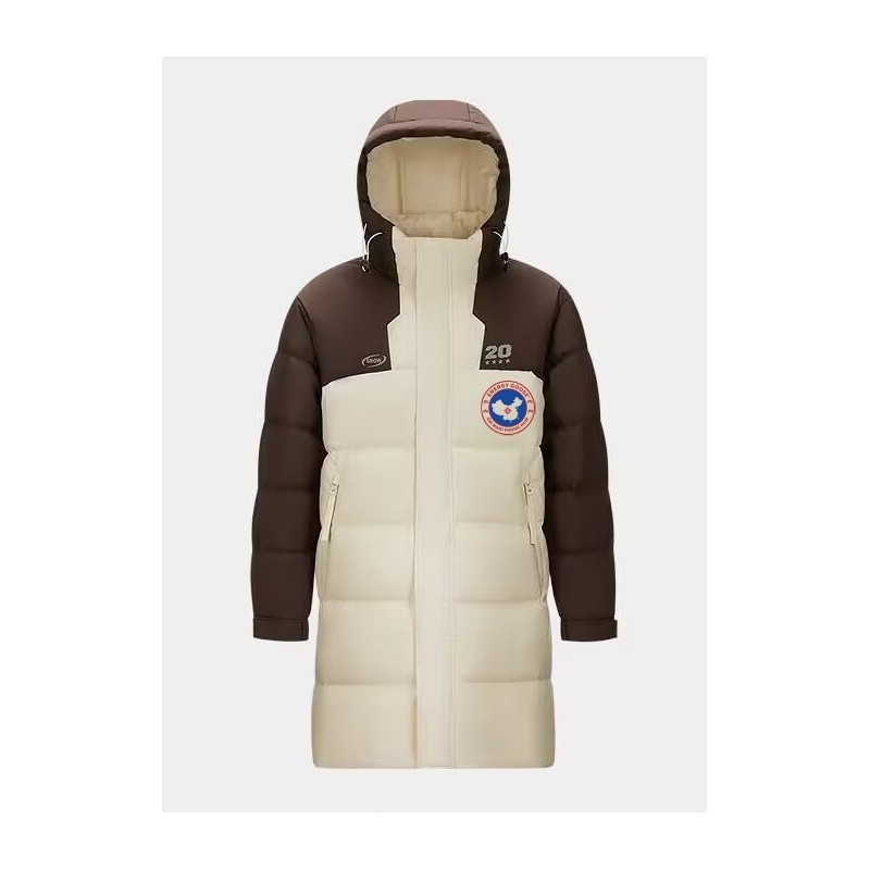 Original White Color Mix Energy Goose Women Hooded Long Down Jacket Imported Hungarian Online for Sale