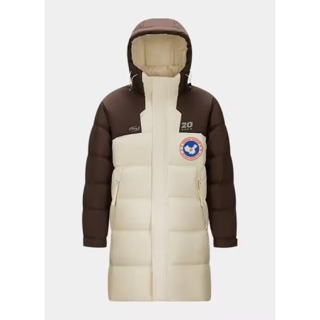 Original White Color Mix Energy Goose Women Hooded Long Down Jacket Imported Hungarian Online for Sale