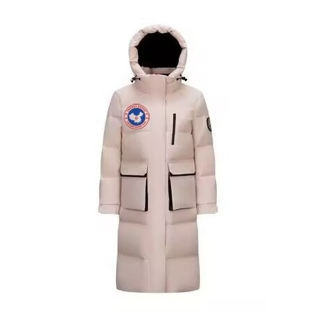 Original Pink Energy Goose Women Hooded Expedition Long Down Parka Imported Hungarian Online for Sale