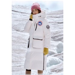 Original Pink Energy Goose Women Hooded Expedition Long Down Parka Imported Hungarian Online for Sale