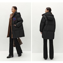 Original Coffee Energy Goose Women Hooded Long Down Coat Imported Hungarian Online for Sale