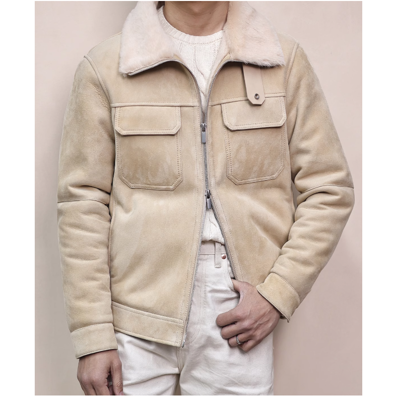 New Original Spain Merino Sandy Energy Goose A2 Shearling Men Jacket Online
