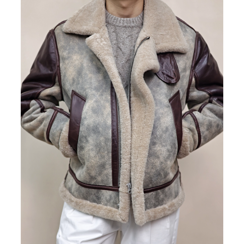 New Original Turkey Merino Gray Energy Goose A2 Shearling Men Jacket Online