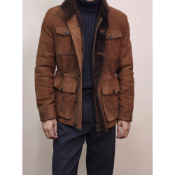 New Original Spain Merino Brown Energy Goose Hunting Suede Jacket Online