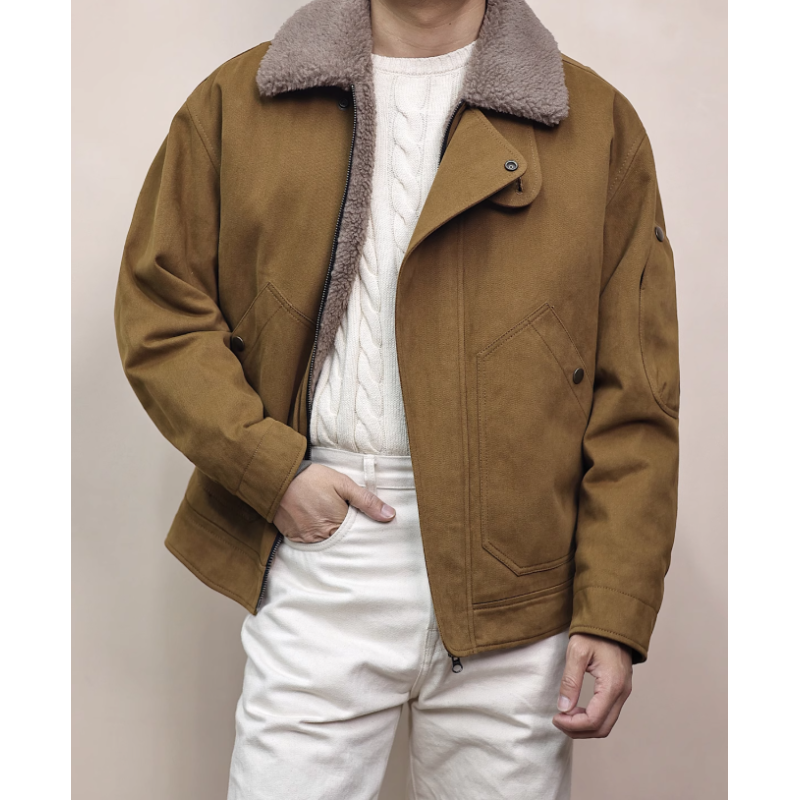 New Original Berber Fleece Khaki Energy Goose Shearling Jacket Online