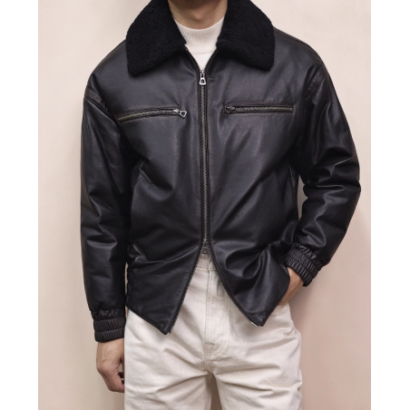 New Original Black Energy Goose Down A2 Shearling Men Jacket Online