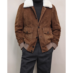 New Original Italy Rifugio Khaki Energy Goose A2 Suede Men Jacket Online