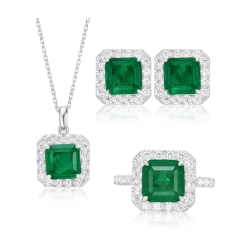 Original Emerald Energy Goose Fresh Square Gem Art Jewelset Online for Sale