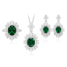 Original Emerald Energy Goose Queen Oval Gem Art Jewelset Online for Sale