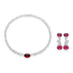 Original Ruby Energy Goose Dream Oval Gem Art Jewelset Online for Sale