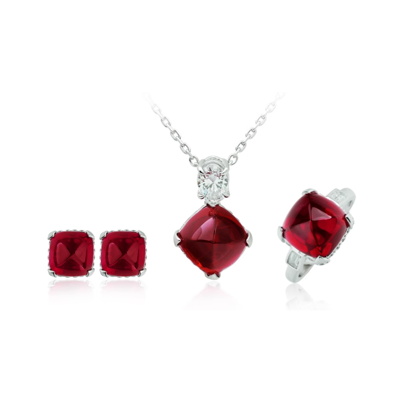 Original Ruby Red Energy Goose Box Gem Art Jewelset Online for Sale