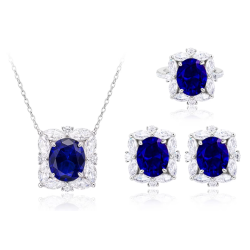 Original Royal Blue Energy Goose Oval Gem Art Jewelset Online for Sale