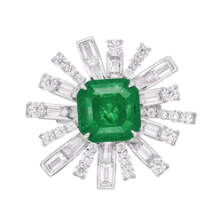 Original Emerald Energy Goose Floral Gem Art Jewelset Online for Sale