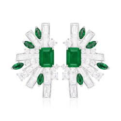 Original Emerald Energy Goose Floral Gem Art Jewelset Online for Sale