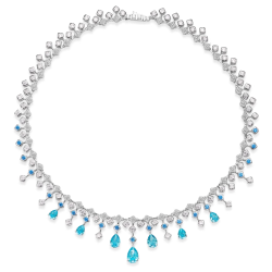 Original Aqua Blue Energy Goose Beauty Choker Gem Art Jewelset Online for Sale