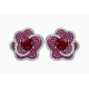 Original Rose Red Energy Goose Flower Gem Art Jewelset Online for Sale