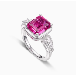 Original Rose Red Energy Goose Square Gem Art Jewelset Online for Sale