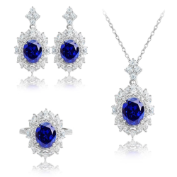 Original Sapphire Energy Goose Oval Diana Gem Art Jewelset Online for Sale