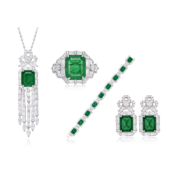 Original Emerald Energy Goose Square Tassel Gem Art Jewelset Online for Sale