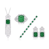 Original Emerald Energy Goose Square Tassel Gem Art Jewelset Online for Sale
