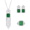 Original Emerald Energy Goose Square Tassel Gem Art Jewelset Online for Sale