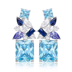 Original Aqua Green Energy Goose Square Gem Art Jewelset Online for Sale