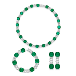 Original Emerald Energy Goose Trendy Square Gem Art Jewelset Online for Sale