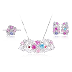 Original Colorful Energy Goose Floral Gem Art Jewelset Online for Sale