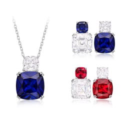 Original Ruby or Sapphire Energy Goose Box Gem Art Jewelset Online for Sale