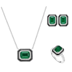 Original Emerald Energy Goose Cool Square Gem Art Jewelset Online for Sale