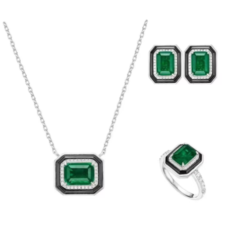 Original Emerald Energy Goose Cool Square Gem Art Jewelset Online for Sale