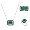 Original Emerald Energy Goose Cool Square Gem Art Jewelset Online for Sale