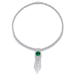 Elegant Emerald Pendant Tassels Energy Goose Art Necklace Online for Sale