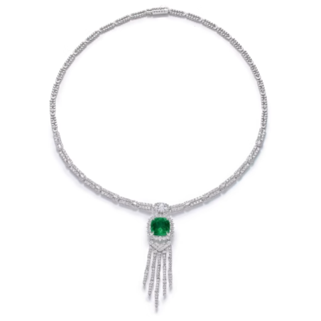 Elegant Emerald Pendant Tassels Energy Goose Art Necklace Online for Sale