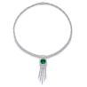 Elegant Emerald Pendant Tassels Energy Goose Art Necklace Online for Sale