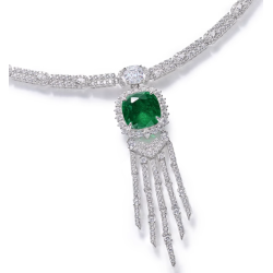 Elegant Emerald Pendant Tassels Energy Goose Art Necklace Online for Sale