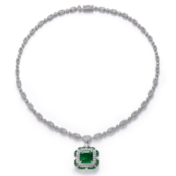 Elegant Square Emerald Pendant Energy Goose Art Necklace Online for Sale