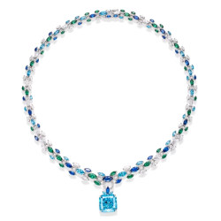 Elegant Sea Blue Pendant Energy Goose Horse Eyes Art Necklace Online for Sale