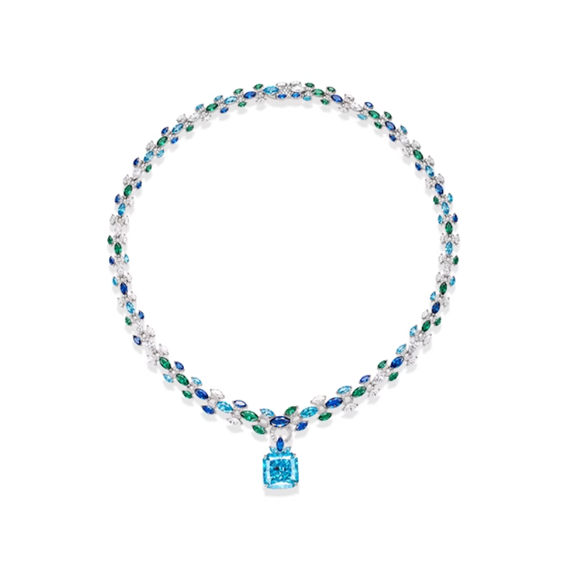 Elegant Sea Blue Pendant Energy Goose Horse Eyes Art Necklace Online for Sale