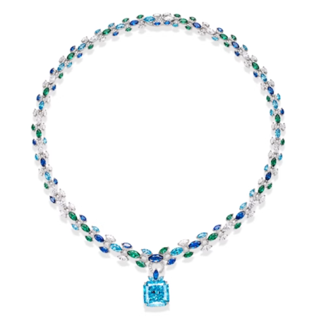 Elegant Sea Blue Pendant Energy Goose Horse Eyes Art Necklace Online for Sale