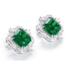 Emerald Green Energy Goose Square Art Earring for Health & Harmony
