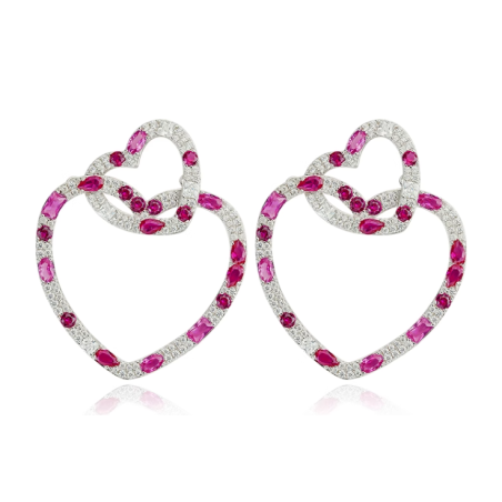 Red Energy Goose Love Shape Art Earring for Health & Harmony