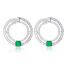 Emerald Green Energy Goose Ins Round Art Earring for Health & Harmony
