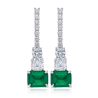 Emerald Green Energy Goose Square Long Art Earring for Health & Harmony