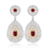 Ruby Energy Goose Italy Design Art Earring for Health & Harmony