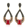 Ruby Energy Goose Truth Eyes Art Earring for Health & Harmony